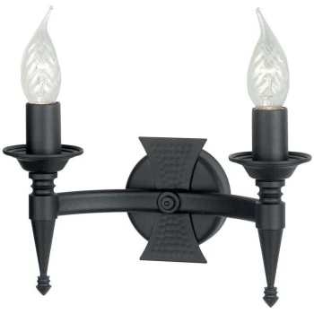 Image of Elstead Saxon - 2 Light Indoor Candle Wall Light Black, E14