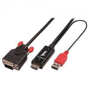 Image of Lindy 41456 video cable adapter 2m HDMI VGA (D-Sub) Black