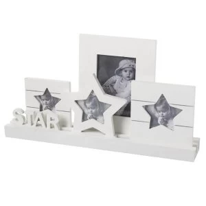 Image of White Star Plaque Multi Photo Frame By Heaven Sends
