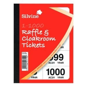 Image of Cloakroom and Raffle Tickets 1-1000 Pack of 6 CRT1000