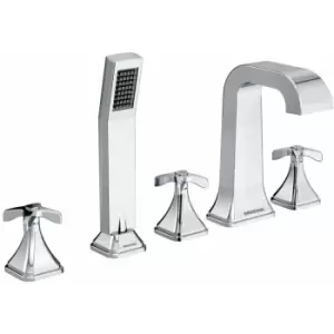 Image of Bristan - Glorious 5-Hole Bath Shower Mixer Pillar Mounted - Chrome
