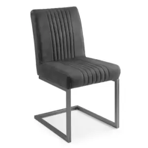Image of Julian Bowen Set Of 2 Brooklyn Dining Chairs Charcoal Grey