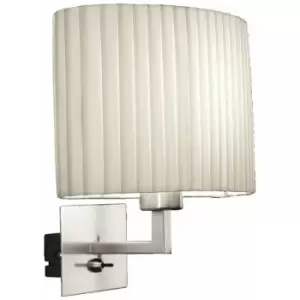 Image of Kolarz Lighting - Kolarz SAND - Lifestyle Fabric Wall Light Brushed Nickel, 1x E14