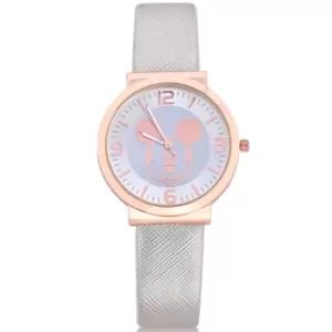 Image of Disney Mickey Mouse Rose Gold and Silver Gray Strap Watch