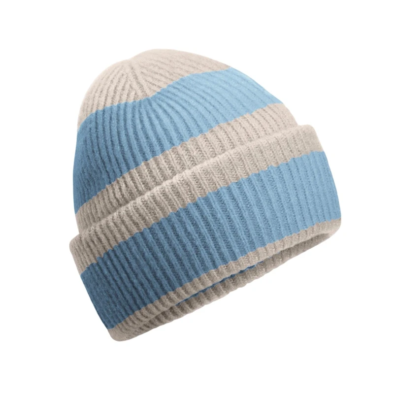 Image of Beechfield Beechfield Men Colour Block Beanie in Ivory Ivory One Size Male 5063574673877