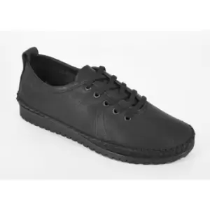 Image of Mod Comfys Womens/Ladies Flexi Softie Leather Trainers (8 UK) (Black)
