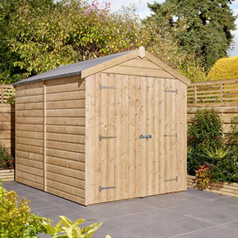 Image of Rowlinson 8x6 Shiplap Apex Shed Double Door SL86PT