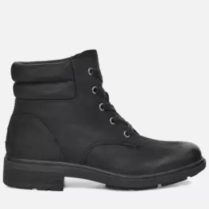 Image of UGG Womens Harrison Lace Waterproof Leather Lace Up Boots - Black - UK 3