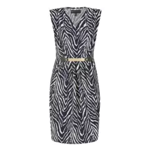 Image of Mela London Navy Zag Jersey Pocket Dress - Blue