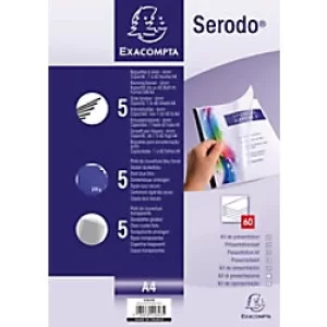 Image of Exacompta Report Cover with Binding Rod 42843E Blue 21 x 29.7cm Pack of 5