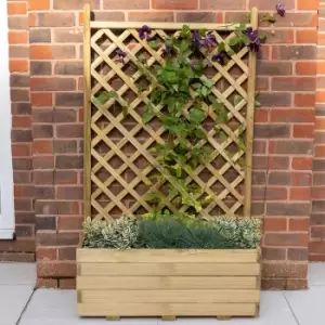 Image of 2a 7 x 1a 4 Forest Trellis Wooden Garden Planter (0.8m x 0.4m)