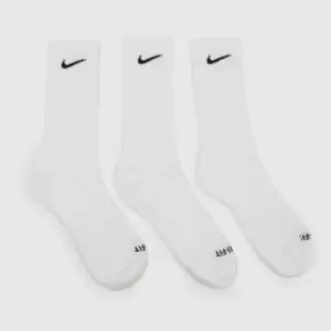 Image of Nike White & Black Everyday Plus Socks 3 Pack