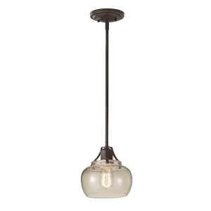 Image of 1 Light Dome Ceiling Mini Pendant Rust, Iron, E27