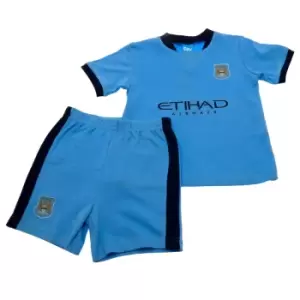 Image of Manchester City FC Childrens/Kids T Shirt And Short Set (6-9 Months) (Blue)