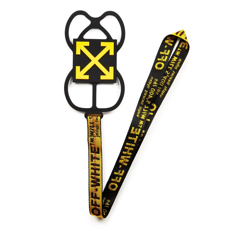 Image of Off White Mens Phone Cover with Signature Logo Strap Black male One Size