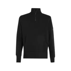 Image of Calvin Klein Jeans Monologo Badge Half Zip Mock Hwk - Black