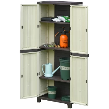 Image of Garden Shed Double-door Patio Storage Cabinet Tool Box 65x37x172cm - Outsunny