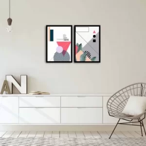 Image of 2PSCT-03 Multicolor Decorative Framed MDF Painting (2 Pieces)