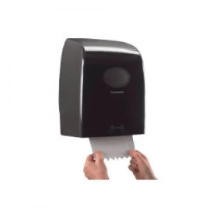 Image of AQUARIUS Hand Towel Dispenser Rolled Plastic Black 33.8 x 43.8 x 25.3 cm