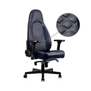 Image of noblechairs ICON Gaming Chair Top Grain Leather Midnight BlueGraphite