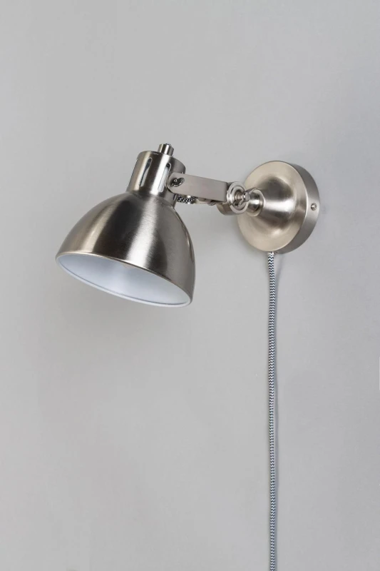 Image of BHS Lighting Daria Plug In Wall Light in Silver Silver Unisex