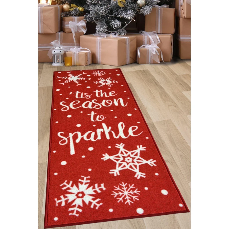 Image of Homemaker Season Sparkle Festive Runner Red Red unisex 57x150cm