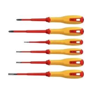 Image of HUL444465 vde Pozidriv & Slotted Screwdriver Set 6 Piece HUL444465 - Hultafors