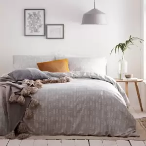 Image of Greenwich Arrow 100% Cotton Duvet Cover Set Grey / Super King
