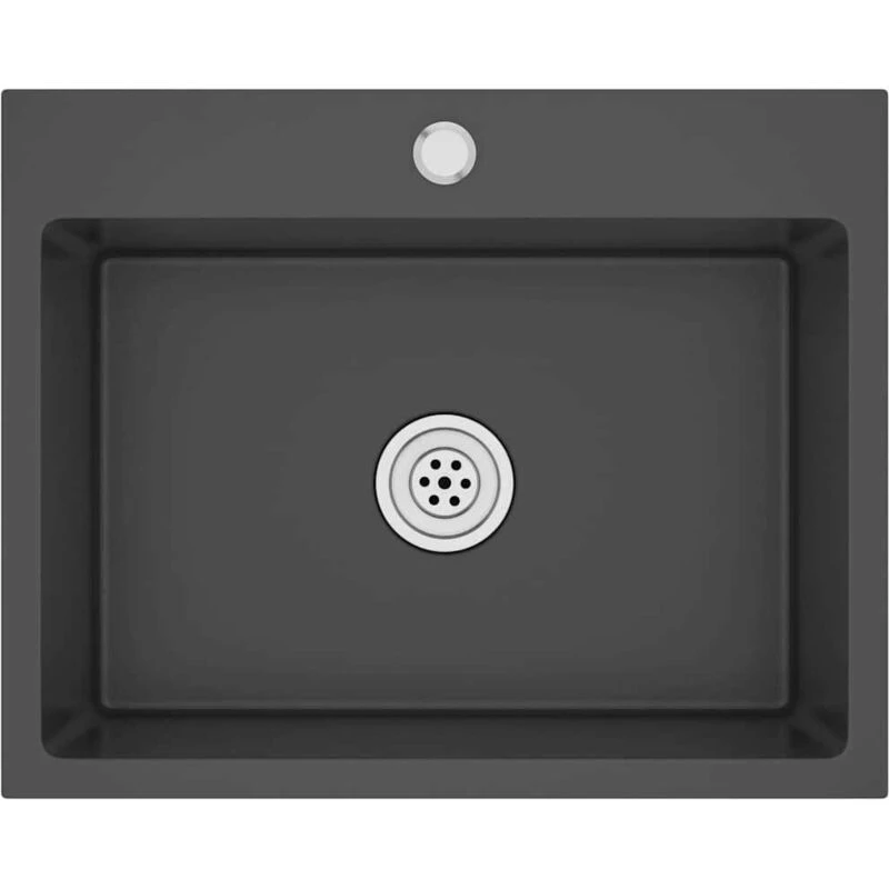 Image of VIDAXL Handmade Kitchen Sink Black Stainless Steel Vidaxl 8720286179116