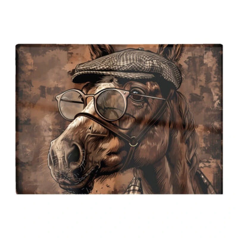 Image of Warren Reed Designer Dapper Horse With Tweed Cap Chopping Board