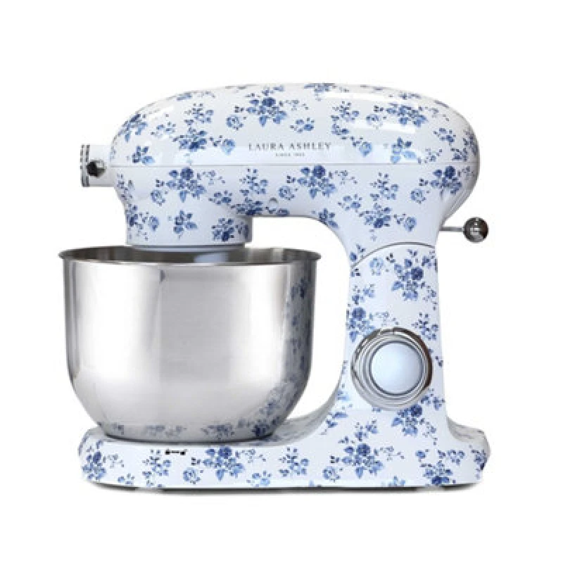 Image of LAURA ASHLEY VQSBSMR56LACR Stand Mixer - White & Blue, White 5060706036272