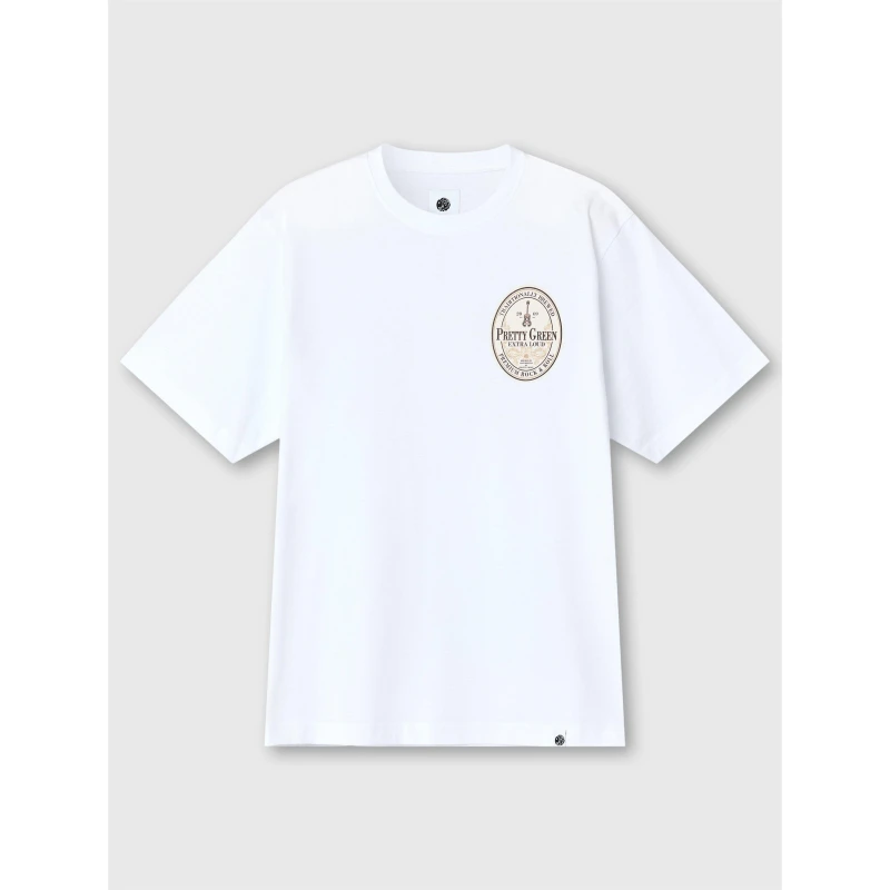 Image of Pretty Green Mens T-Shirt White male Small