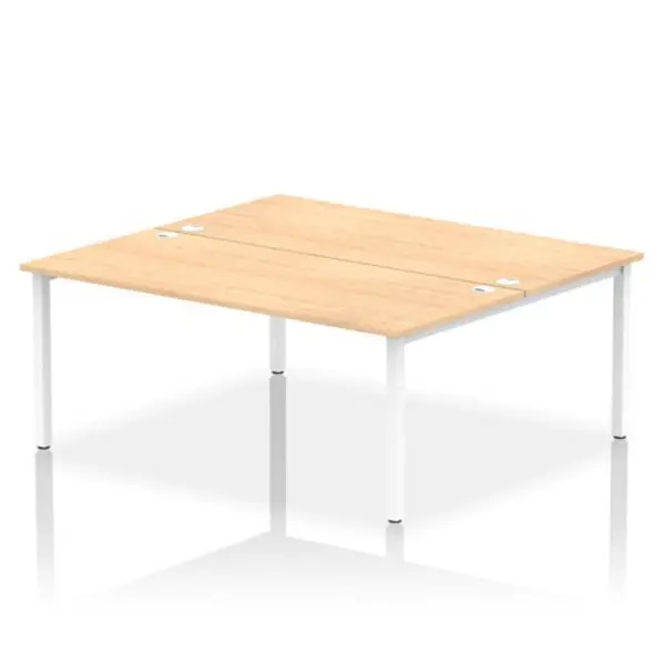 Image of Impulse Impulse Bench B2B 2 Person 1800 White Frame Office Bench Desk Maple IMB2P18MPEW