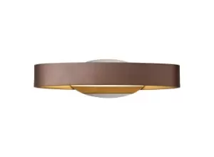Image of Wall Lamp, 1 x 6W LED, 3000K, 480lm, Satin Brown, Polished Chrome