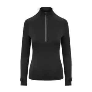 Image of AWDis Just Cool Womens/Ladies Cool-Flex Half Zip Top (M) (Jet Black)