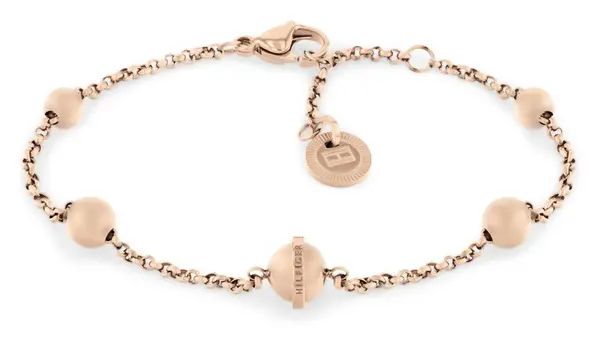 Image of Tommy Hilfiger 2780899 Womens Orb Rose Gold-Tone Stainless Jewellery