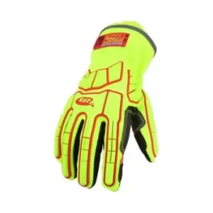 Image of R176 size 9,0 Mechanical Protection Gloves - Hi-Vis Yellow/Red - Ansell