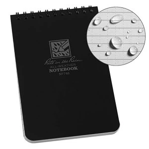 Image of Rite In The Rain Universal Notebook Top Spiral Bound 4 x 6" Black