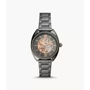 Image of Fossil Womens Vale Automatic Stainless Steel Watch - Gunmetal