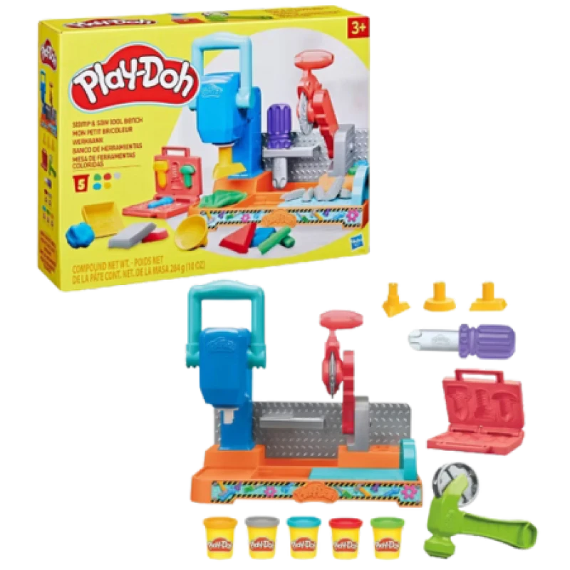 Image of Play-Doh Play-Doh Stamp And Saw Tool Bench Playset