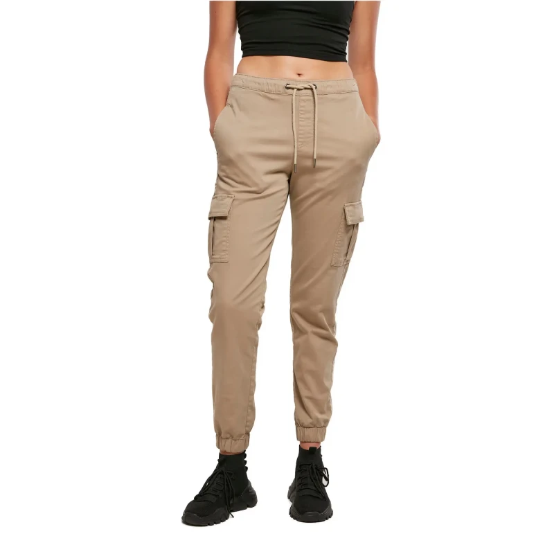 Image of Urban Classics High-waisted comfortable cargo joggers For Her Urban Classics GT Marron Female 4XL