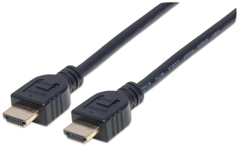 Image of Manhattan Manhattan HDMI Cable with Ethernet (CL3 rated suitable for In-Wall use) 4K@60Hz (Premium High Speed) 2m Male to Male Black 4K Ultra HD x 2k