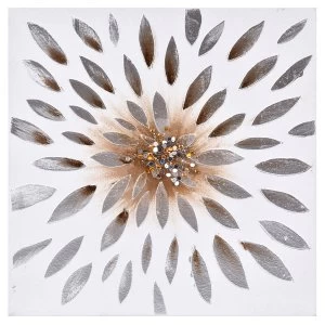 Image of Innova Hand-Painted 3D Canvas Crystal Flower - 40 x 40 cm