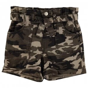 Image of Firetrap Camo Shorts Junior Girls - Olive Camo