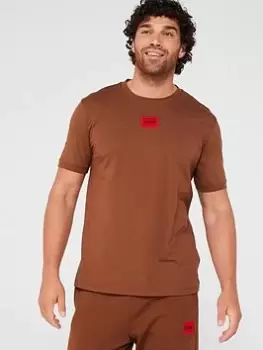Image of HUGO Diragolino212 Regular Fit T-Shirt, Brown, Size 2XL, Men
