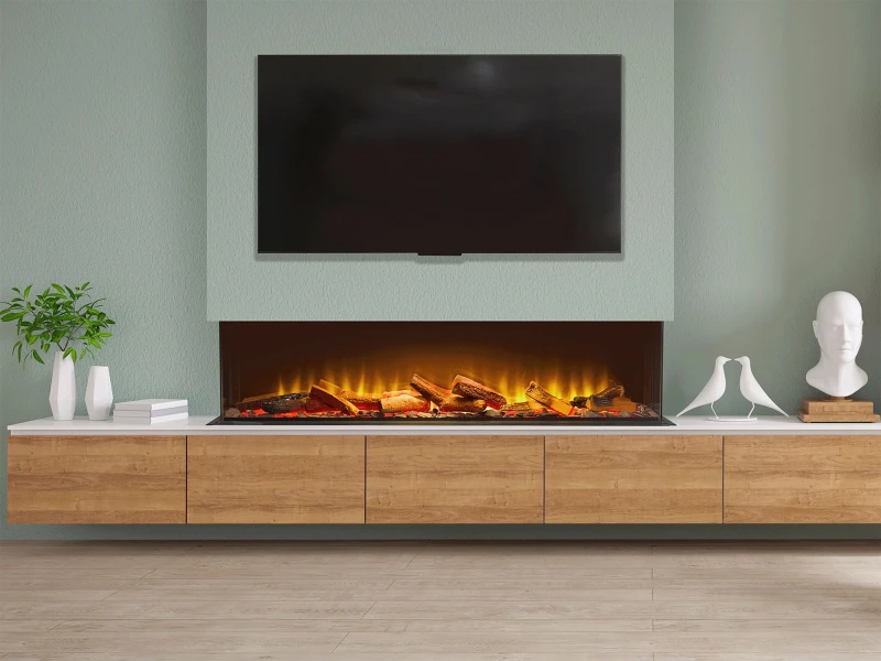 Image of Acantha Fires & Fireplaces Acantha Aspire 125 Panoramic Media Wall Electric Fire Black