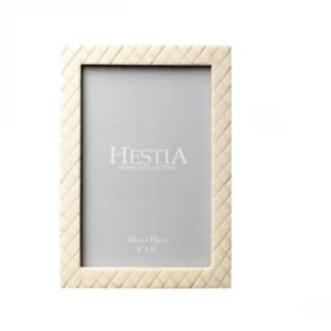 Image of Hestia Criss Cross Resin Carved Photo Frame 4" x 6"