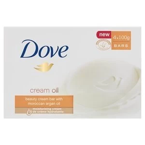 Image of Dove Exfoliating Argan Oil Beauty Cream Soap Bar 4 x 100g