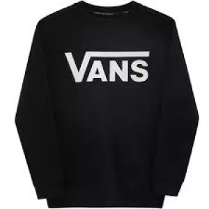 Image of Vans Boys Classic Crew Sweatshirt - Black/White, Size S=7-8 Years
