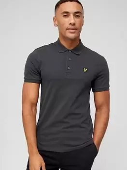 Image of Lyle & Scott Lyle & Scott Plain Polo Shirt - Charcoal Marl, Charcoal Marl Size M Men